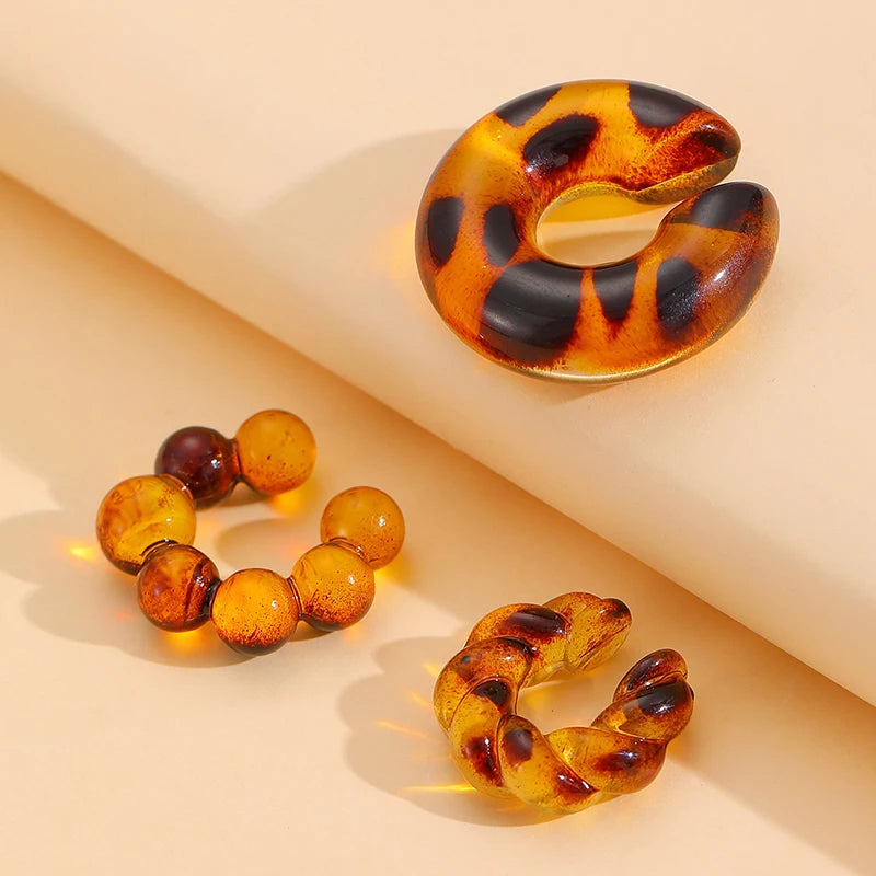 No Piercing Earrings, Acrylic Clip-On Earrings, Punk Style Ear Cuff, Clip on Hoop Earrings, Unpierced Earrings for Women