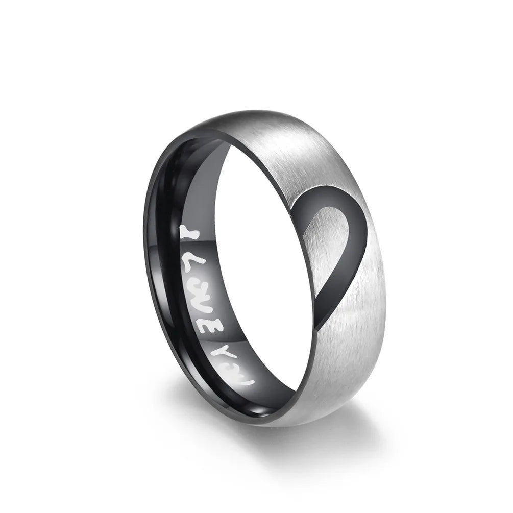 Eternity Couple Ring, Stainless Steel Rose Gold Black Color Ring, Forever Love Couple Ring, Love You Forever Couple Ring,