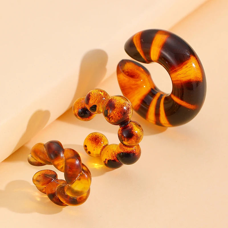 No Piercing Earrings, Acrylic Clip-On Earrings, Punk Style Ear Cuff, Clip on Hoop Earrings, Unpierced Earrings for Women