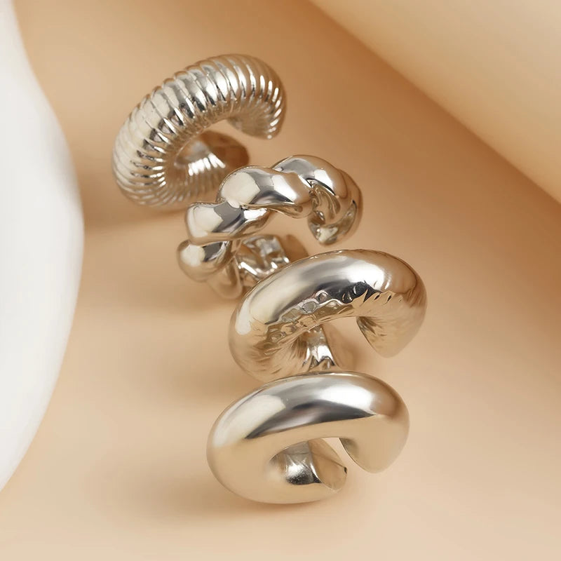 No Piercing Earrings, Acrylic Clip-On Earrings, Punk Style Ear Cuff, Clip on Hoop Earrings, Unpierced Earrings for Women