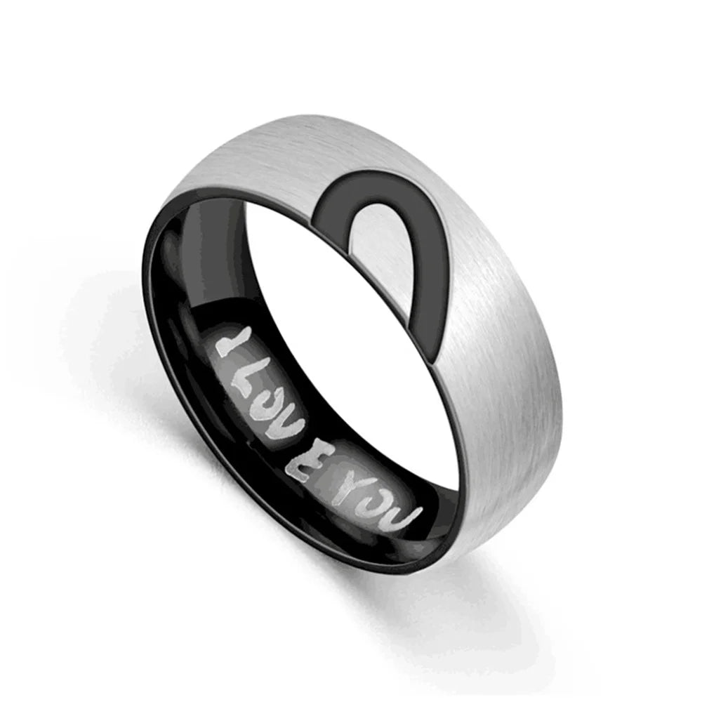 Eternity Couple Ring, Stainless Steel Rose Gold Black Color Ring, Forever Love Couple Ring, Love You Forever Couple Ring,