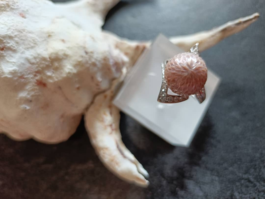 Starlit Edge Purple Pearl Ring