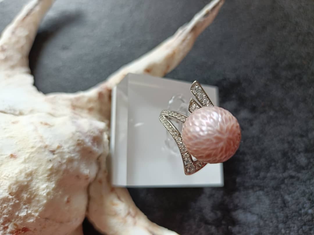 Starlit Edge Purple Pearl Ring