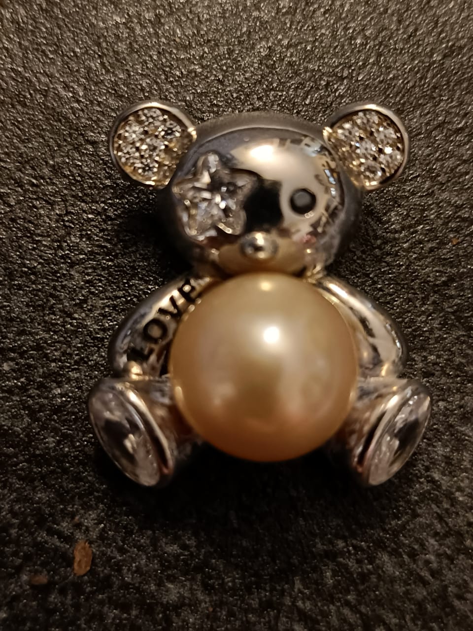 Bear Love Golden Pearl Pendant