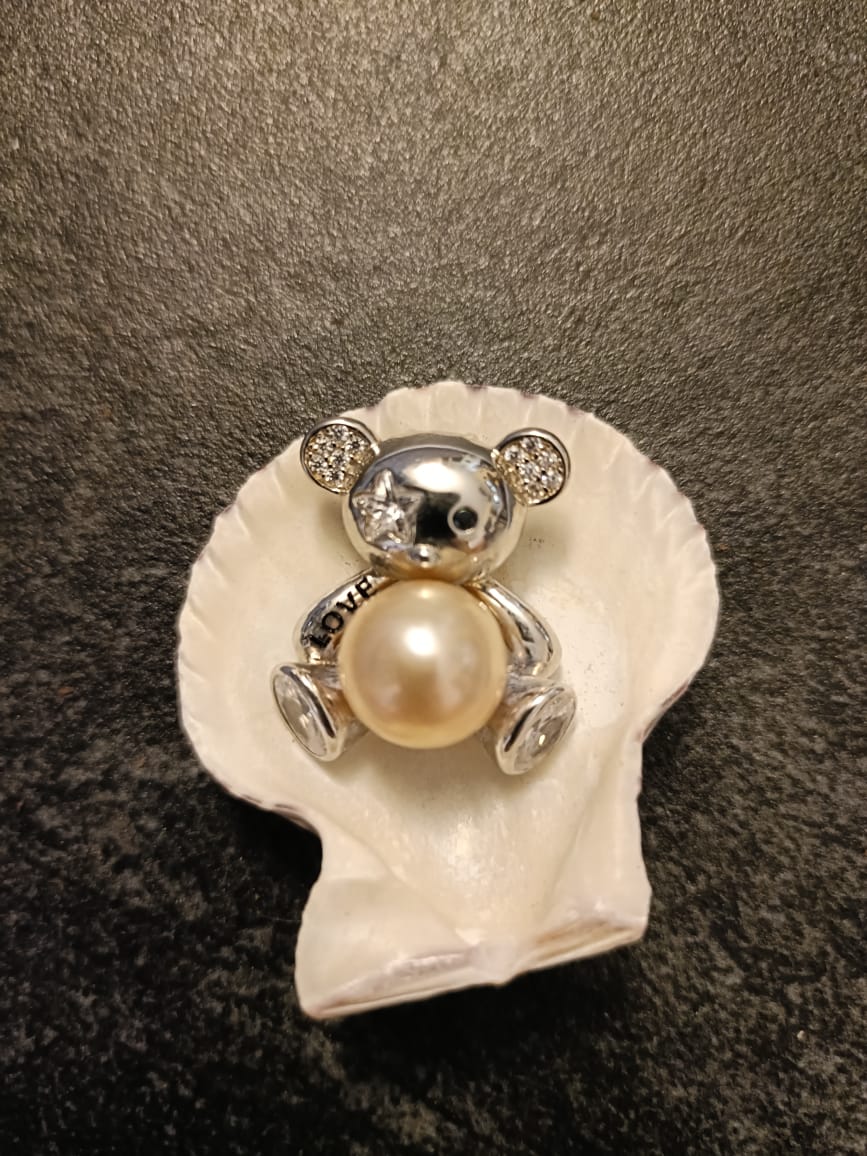 Bear Love Golden Pearl Pendant