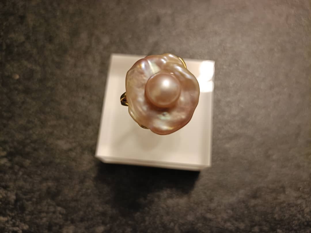 Ocean Grace Light Purplish Pearl Ring