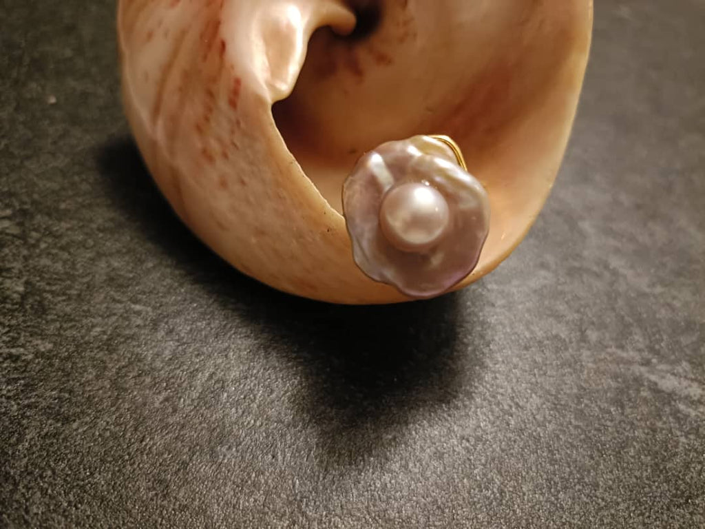 Ocean Grace Light Purplish Pearl Ring