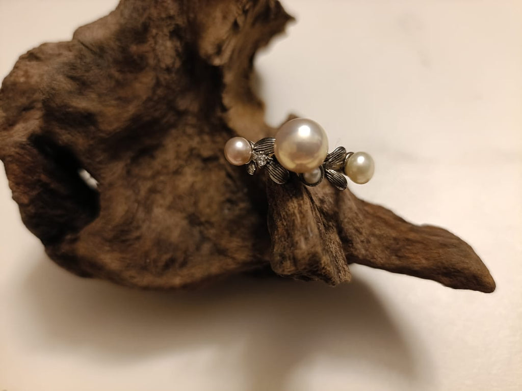 Triple Pinkish Golden Shineth Pearl Ring