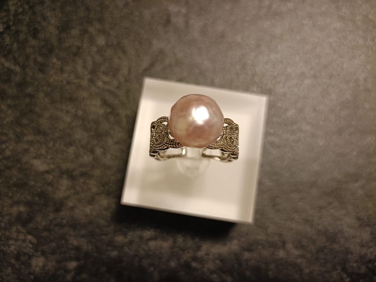 Vintage Light Pink Pearl of Belle Époque Ring
