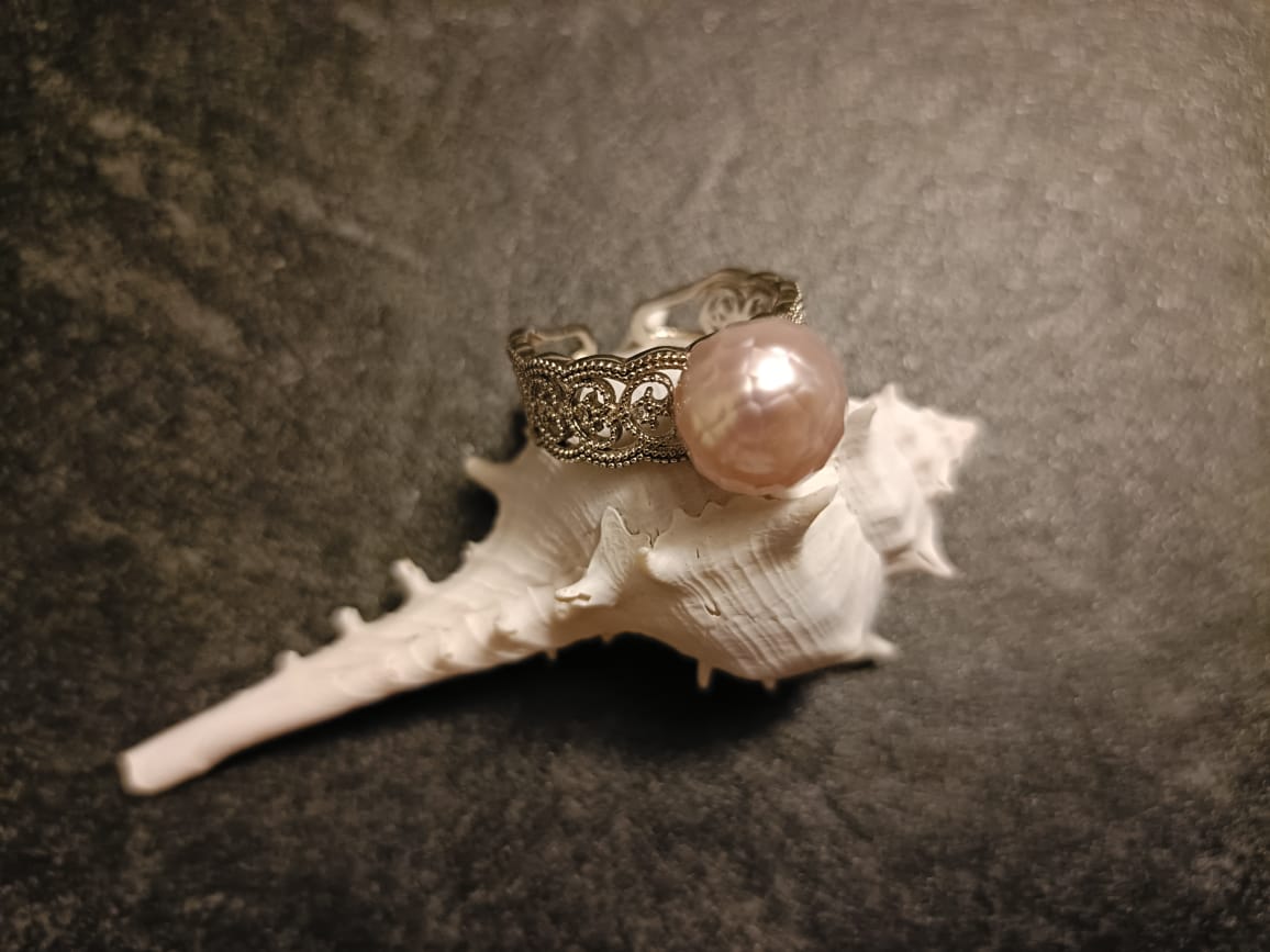 Vintage Light Pink Pearl of Belle Époque Ring