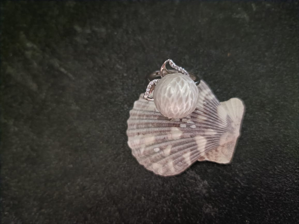 Victorian Whisper Grey Pearl Ring