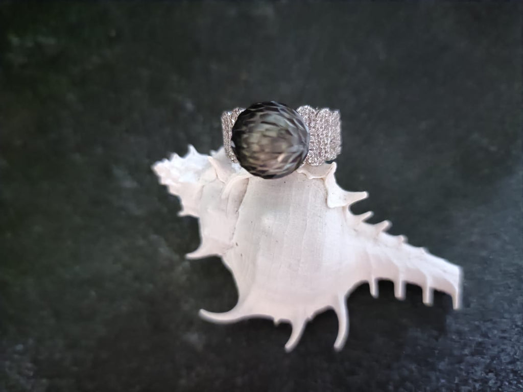 Vintage Glow Black Pearl Ring