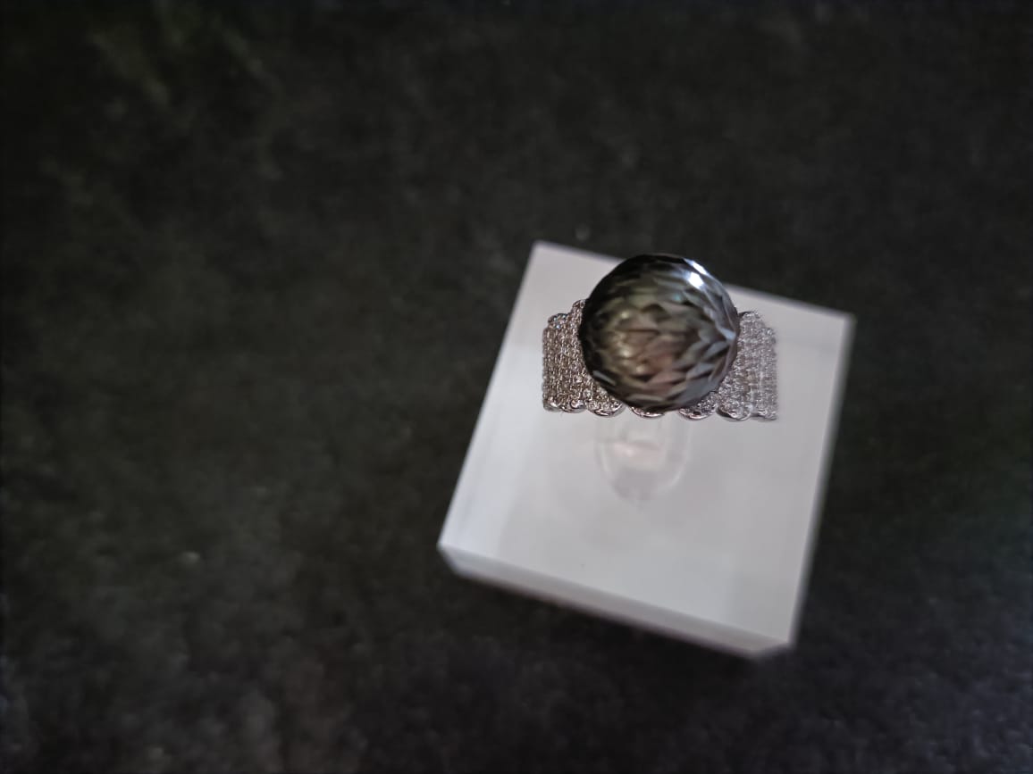 Vintage Glow Black Pearl Ring