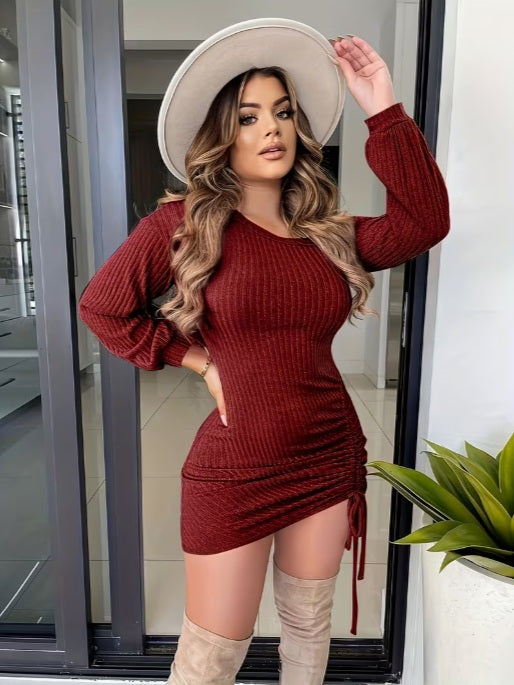 Women’s Long Sleeve Off-Shoulder Bodycon Dress