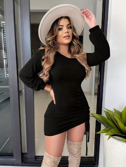 Women’s Long Sleeve Off-Shoulder Bodycon Dress