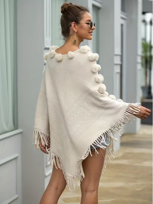 Women’s Soft Textured Poncho Cardigan