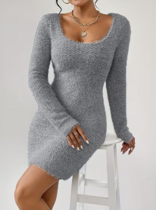 Neck Knit Fabric Dress for all Occasions