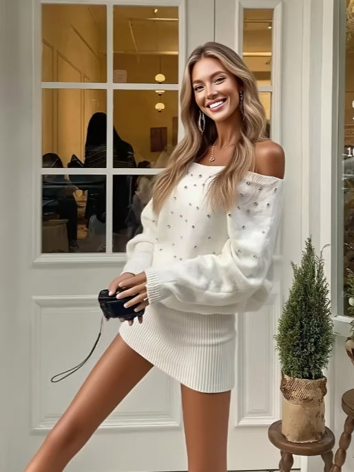 Sweater Dress with Elegant Sparkling Design