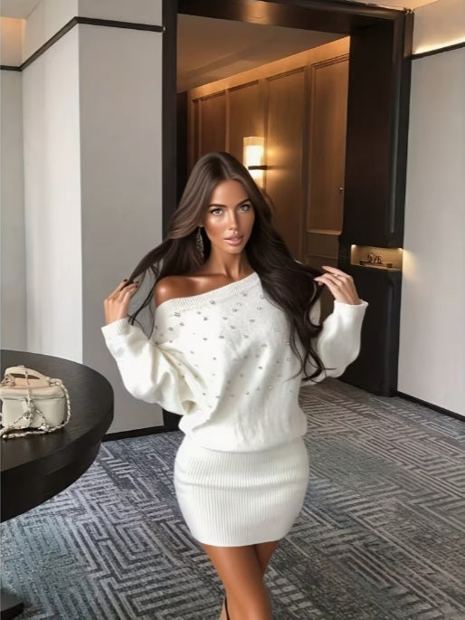 Sweater Dress with Elegant Sparkling Design